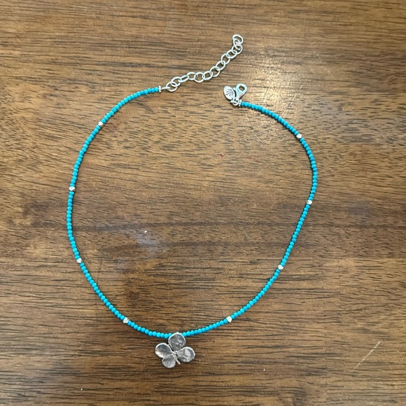 Michelle Roy Necklace Turquoise with Four Leaf Clover - Picture 2 of 3